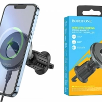 Автомобильный держатель с беспроводной зарядкой BOROFONE BH202, в девлектор, 15W