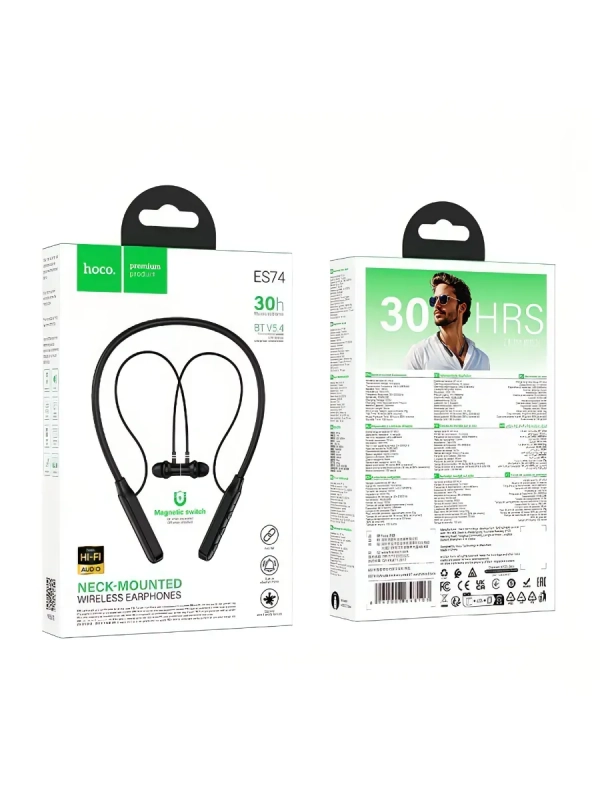 Bluetooth гарнитура HOCO ES74 Refinado BT5.3, внутриканальная, громкость +/-, спорт