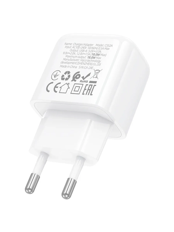 Сетевое зарядное устройство HOCO CS52A QC3.0 3000mA Сетевое зарядное устройство HOCO CS52A QC3.0 3000mA