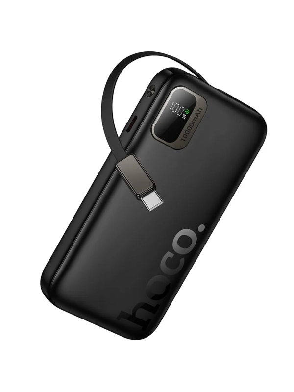 Универсальный Доп. Аккумулятор 10000mAh, Q51, HOCO, выход 1 PD (20W), кабель-рулетка Type-C