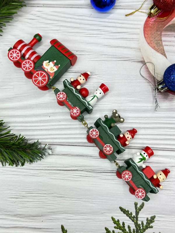 Новогодний паровозик 3 вагонч.20*5см Новогодний паровозик 3 вагонч.20*5см