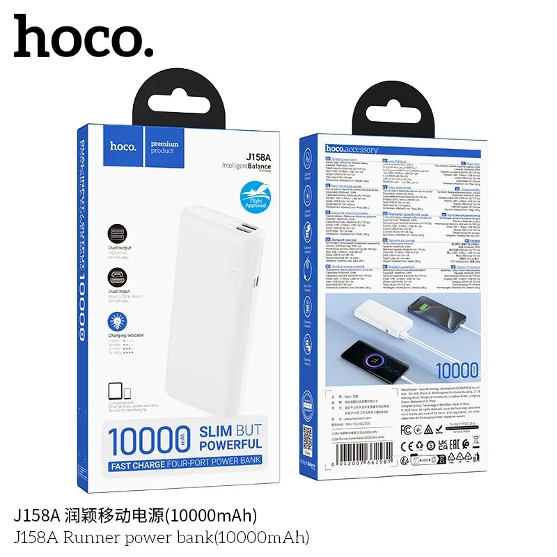 Внешний портативный аккумулятор J158A 10000 mAh Внешний портативный аккумулятор J158A 10000 mAh