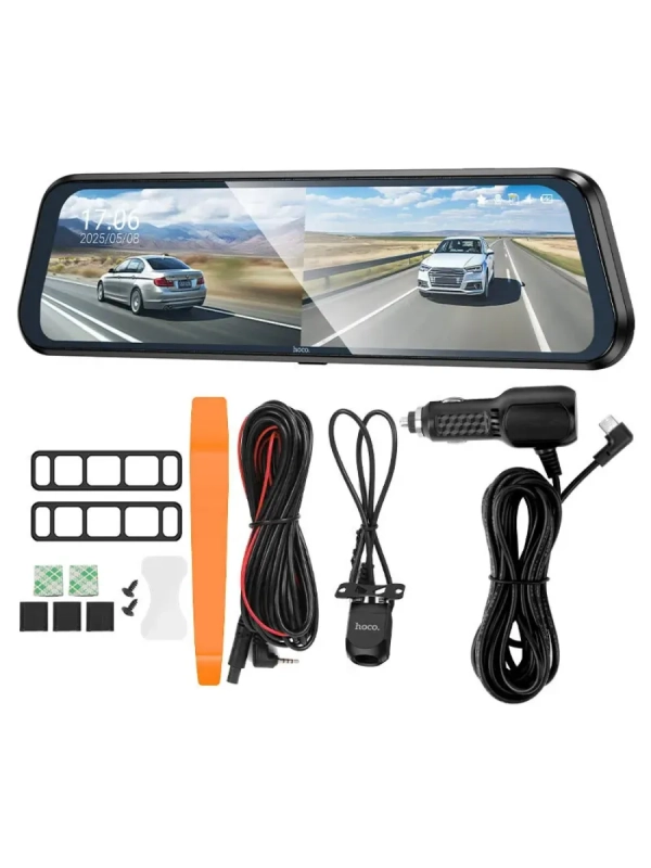 Автомобильный видеорегистратор "HOCO DV16", HD IPS дисплей, 2 камеры