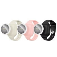 Беспроводная метка GPS трекер маячок AirTag Hoco E91E Tiger для iphone с розовым ремешком