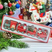 Новогодний паровозик 3 вагонч.20*5см Новогодний паровозик 3 вагонч.20*5см