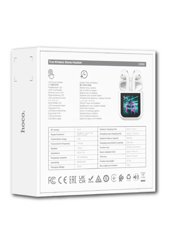 Беспроводные наушники EW80 BT TWS, сенсорный экран Беспроводные наушники EW80 BT TWS, сенсорный экран