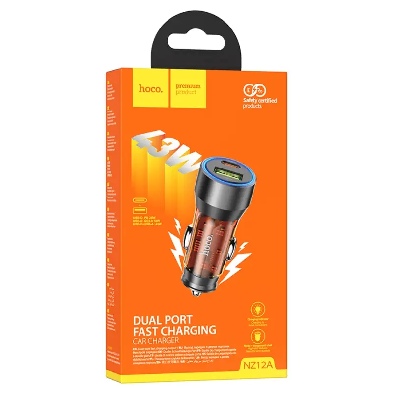 Автомобильное зарядное устройство Hoco NZ12A PD43W черный Автомобильное зарядное устройство Hoco NZ12A PD43W черный