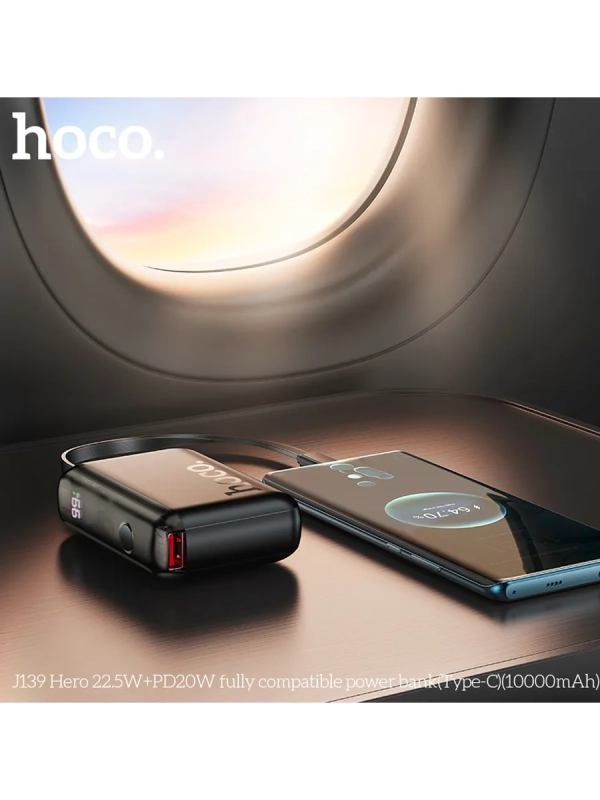 Внешний аккумулятор J139 10000 mAh с кабелем Type-C Внешний аккумулятор J139 10000 mAh с кабелем Type-C