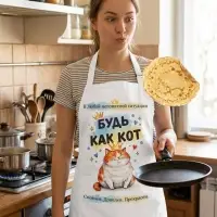 Трафарет для термопереноса на ткань и аксессуары будь как кот 20х28 см