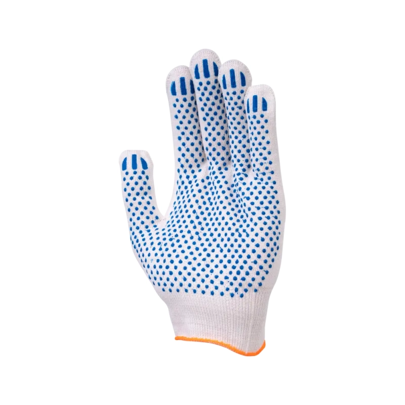 Перчатки х/б с ПВХ, 44гр, 13 класс, точка, белые Перчатки х/б с ПВХ, 44гр, 13 класс, точка, белые