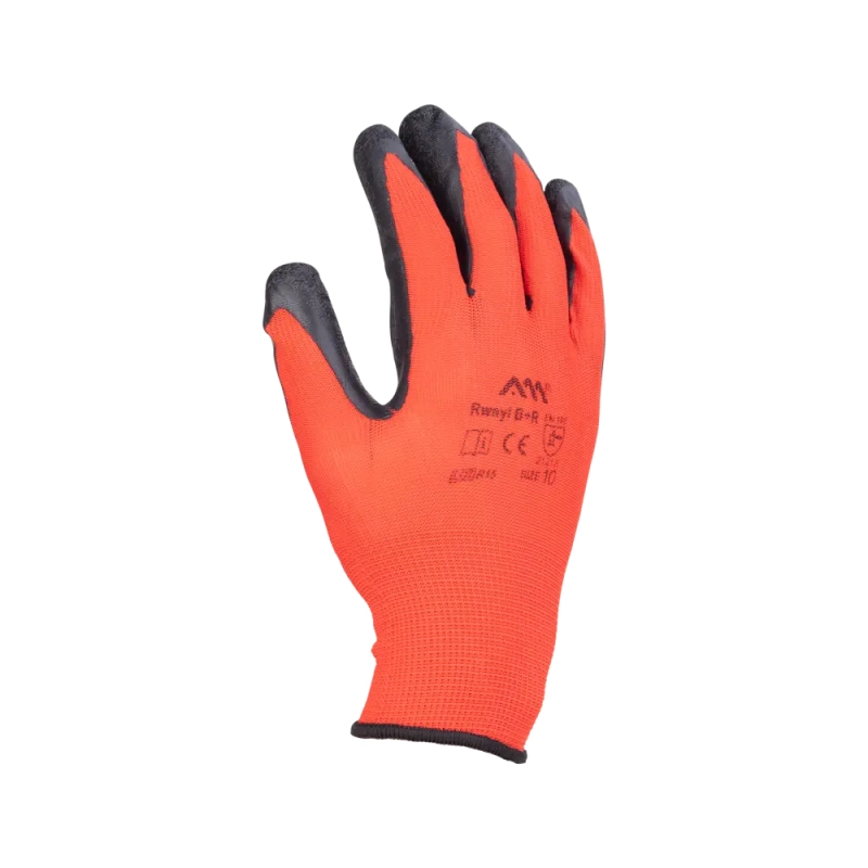 Перчатки нейлоновые с рифленым латексным покрытием Перчатки нейлоновые с рифленым латексным покрытием