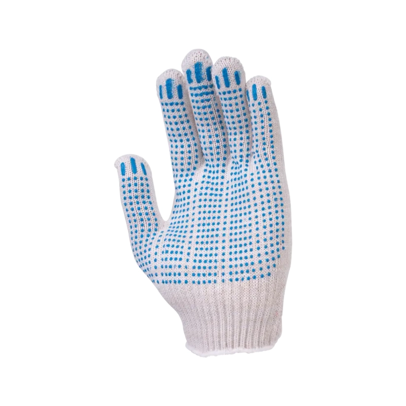 Перчатки х/б с ПВХ, 48гр, 10 класс, точка, белые Перчатки х/б с ПВХ, 48гр, 10 класс, точка, белые