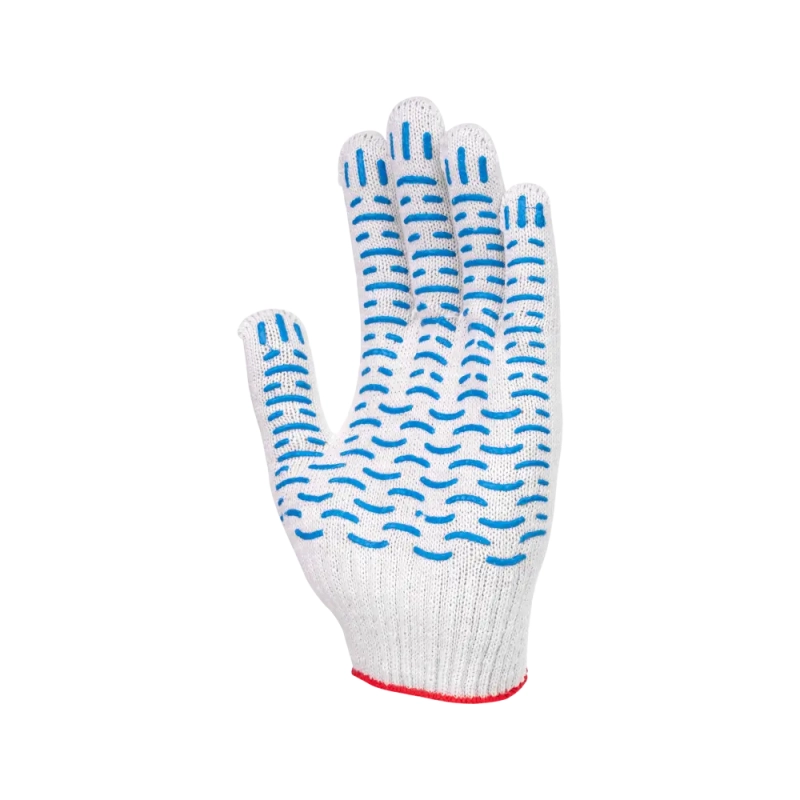 Перчатки х/б с ПВХ, 44гр, 10 класс, волна, белые Перчатки х/б с ПВХ, 44гр, 10 класс, волна, белые