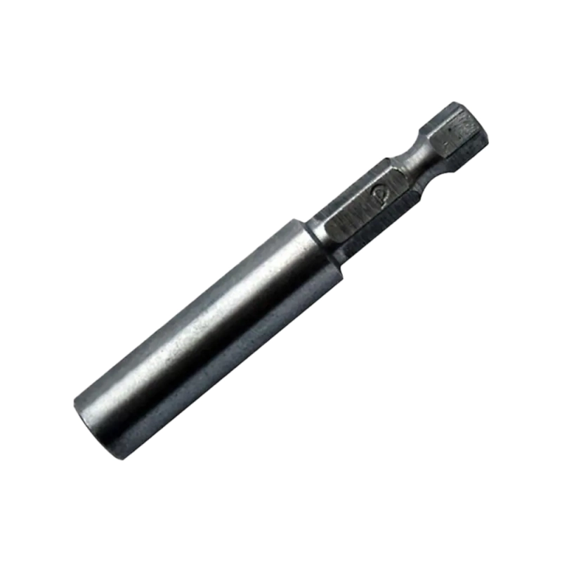 Переходник удлинитель магнитный держатель 60 мм для бит 1/4 Переходник удлинитель магнитный держатель 60 мм для бит 1/4" цельнотянутый, Практика 036-605