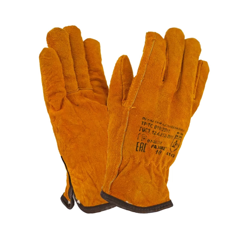 Перчатки утепленные спилковые, искусственный мех, арт. 0128 Перчатки утепленные спилковые, искусственный мех, арт. 0128