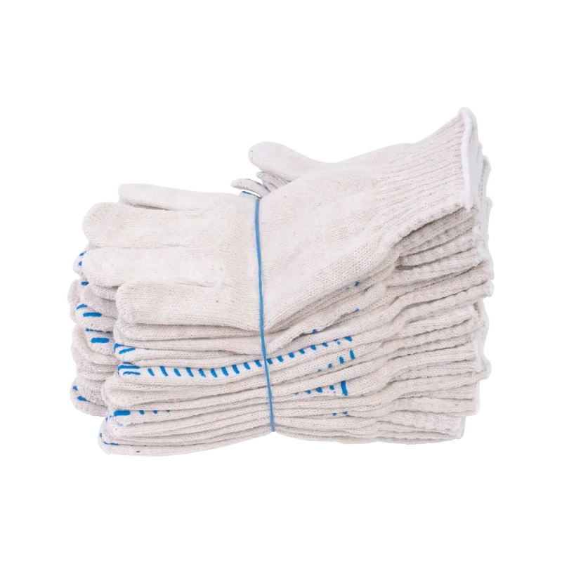 Перчатки х/б с ПВХ, 56гр, 7,5 класс, точка, белые Перчатки х/б с ПВХ, 56гр, 7,5 класс, точка, белые