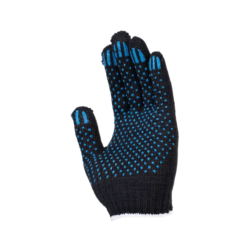 Перчатки х/б с ПВХ, 32гр, 10 класс, точка, черные Перчатки х/б с ПВХ, 32гр, 10 класс, точка, черные