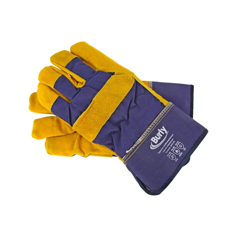 Перчатки спилковые комбинированные утеплённые Перчатки спилковые комбинированные утеплённые