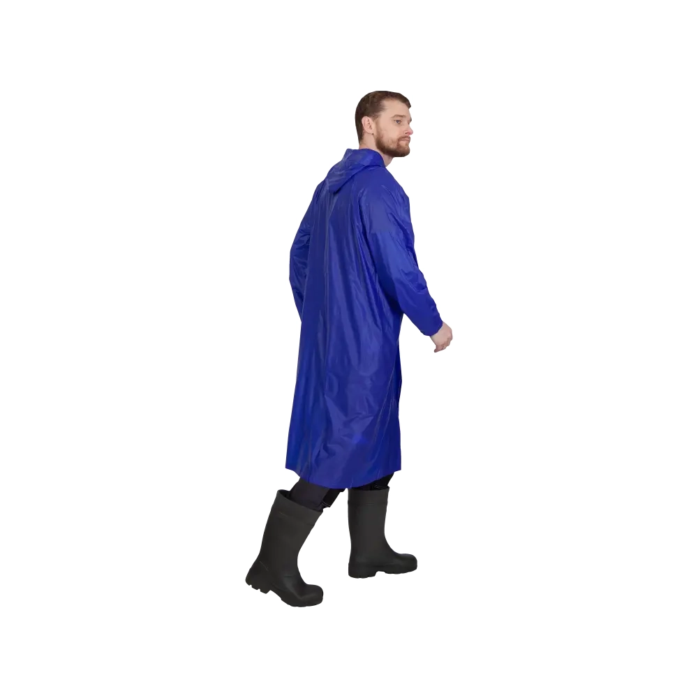 Плащ-дождевик №4 влагозащитный из ПВХ синий, с капюшоном, для мужчин и женщин (XL) Плащ-дождевик №4 влагозащитный из ПВХ синий, с капюшоном, для мужчин и женщин (XL)