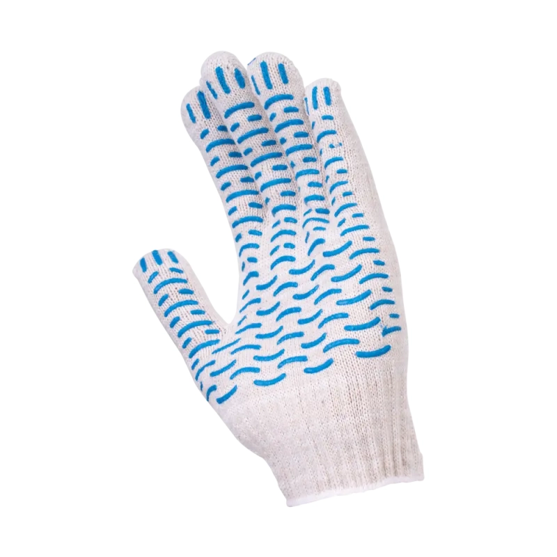 Перчатки х/б с ПВХ, 56гр, 7,5 класс, точка, белые Перчатки х/б с ПВХ, 56гр, 7,5 класс, точка, белые