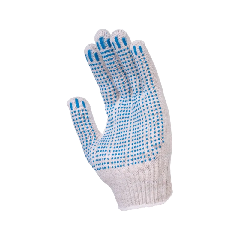 Перчатки х/б с ПВХ, 48гр, 10 класс, точка, белые Перчатки х/б с ПВХ, 48гр, 10 класс, точка, белые