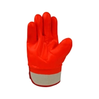 Перчатки ПВХ утеплённые бензомаслостойкие Пламя, манжет - крага