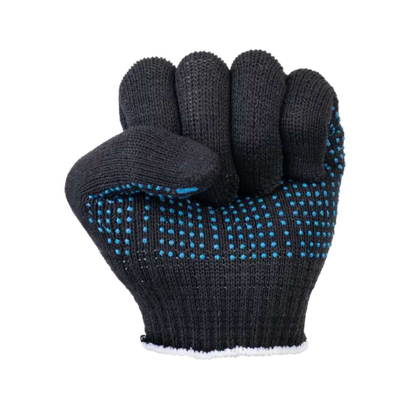 Перчатки х/б с ПВХ, 48гр, 10 класс, точка, черные Перчатки х/б с ПВХ, 48гр, 10 класс, точка, черные