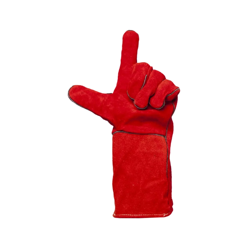 Краги спилковые сварщика пятипалые красные Трек-12, Fort 1007 Краги спилковые сварщика пятипалые красные Трек-12, Fort 1007