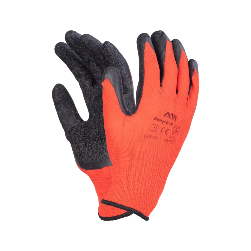 Перчатки нейлоновые с рифленым латексным покрытием Перчатки нейлоновые с рифленым латексным покрытием