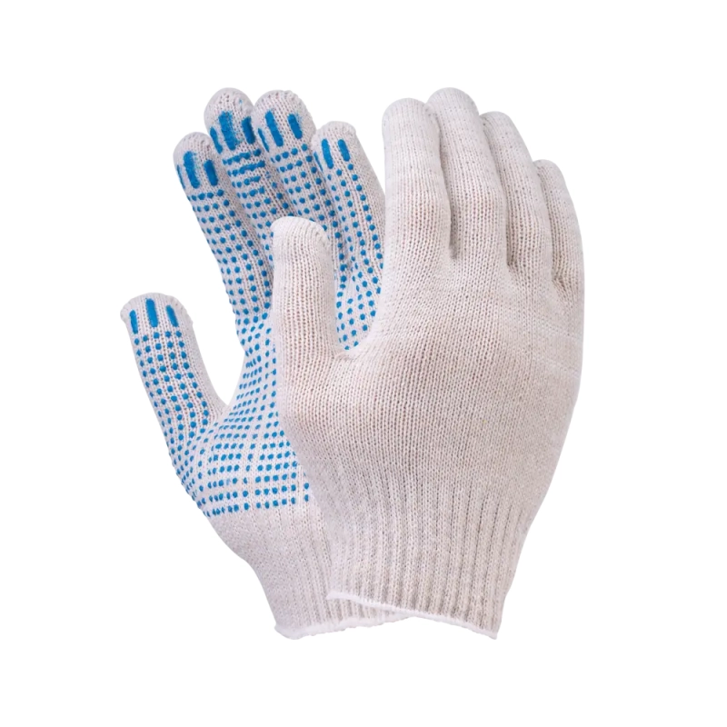 Перчатки х/б с ПВХ, 48гр, 10 класс, точка, белые Перчатки х/б с ПВХ, 48гр, 10 класс, точка, белые