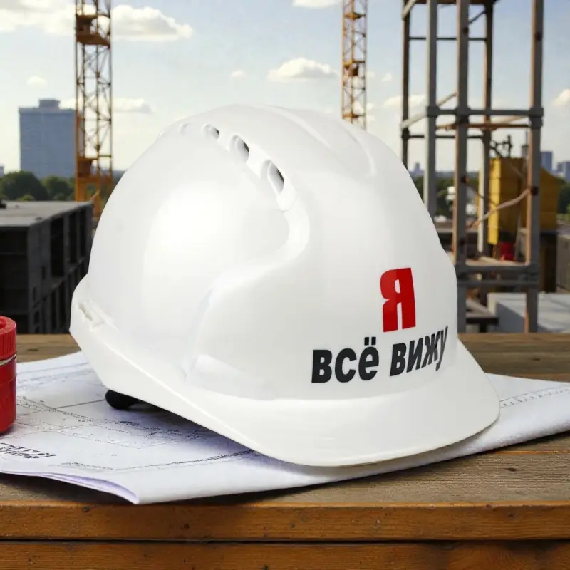 Каска защитная Я ВСЕ ВИЖУ с храповым механизмом