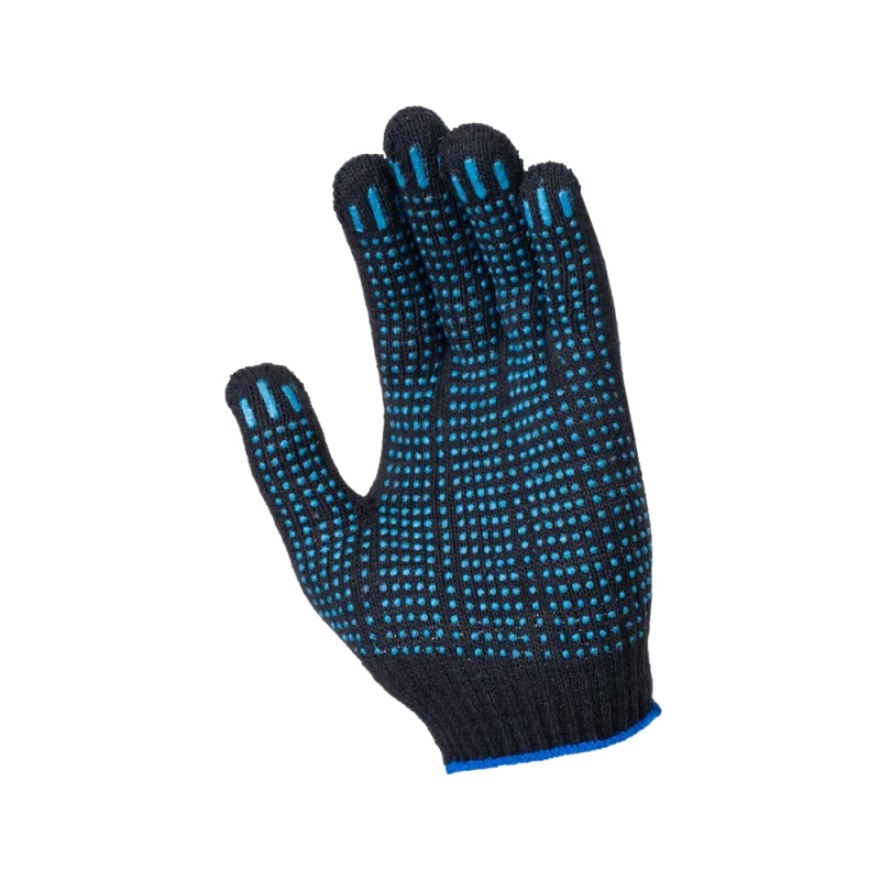 Перчатки х/б с ПВХ, 40гр, 10 класс, точка, черные Перчатки х/б с ПВХ, 40гр, 10 класс, точка, черные