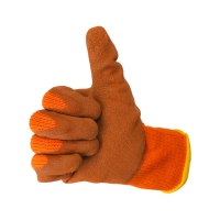 Перчатки трикот. с рифлёным латекс. покр. утепл. 0482 оранжевые