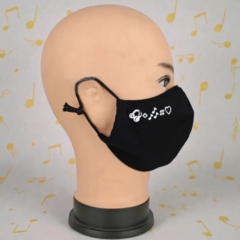 Маска многоразовая двухслойная лого музыка (ткань,100% х/б)