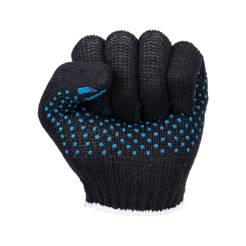 Перчатки х/б с ПВХ, 32гр, 10 класс, точка, черные Перчатки х/б с ПВХ, 32гр, 10 класс, точка, черные