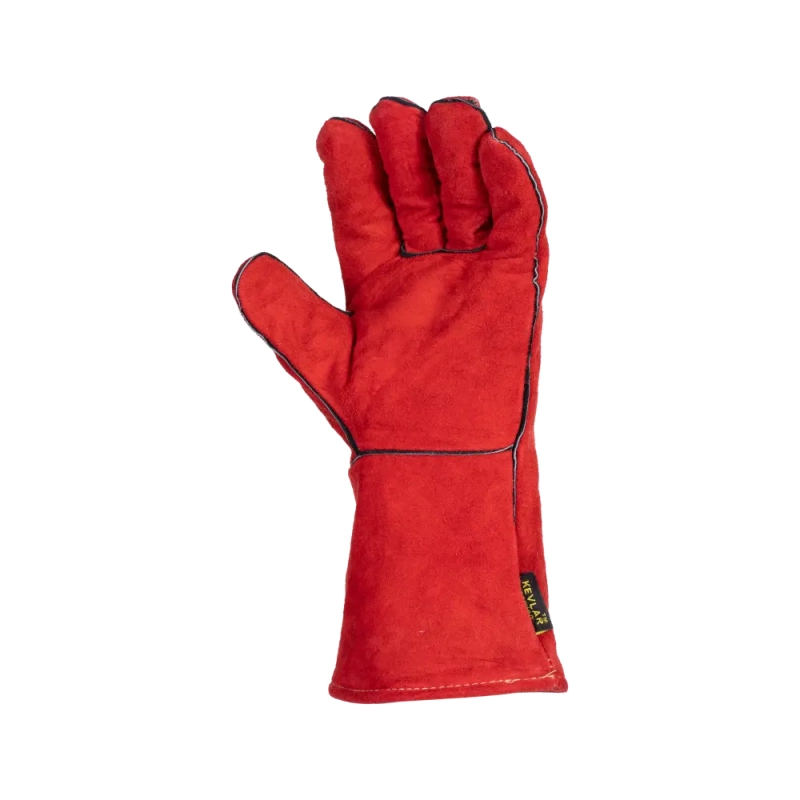 Краги спилковые сварщика пятипалые красные утепленные Трек-12, Fort 1013 Краги спилковые сварщика пятипалые красные утепленные Трек-12, Fort 1013