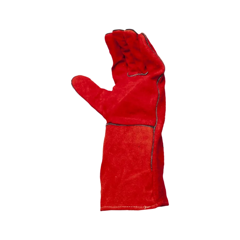 Краги спилковые сварщика пятипалые красные Трек-12, Fort 1007 Краги спилковые сварщика пятипалые красные Трек-12, Fort 1007