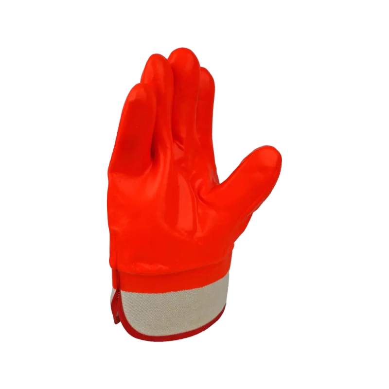 Перчатки ПВХ утеплённые бензомаслостойкие Пламя, манжет - крага