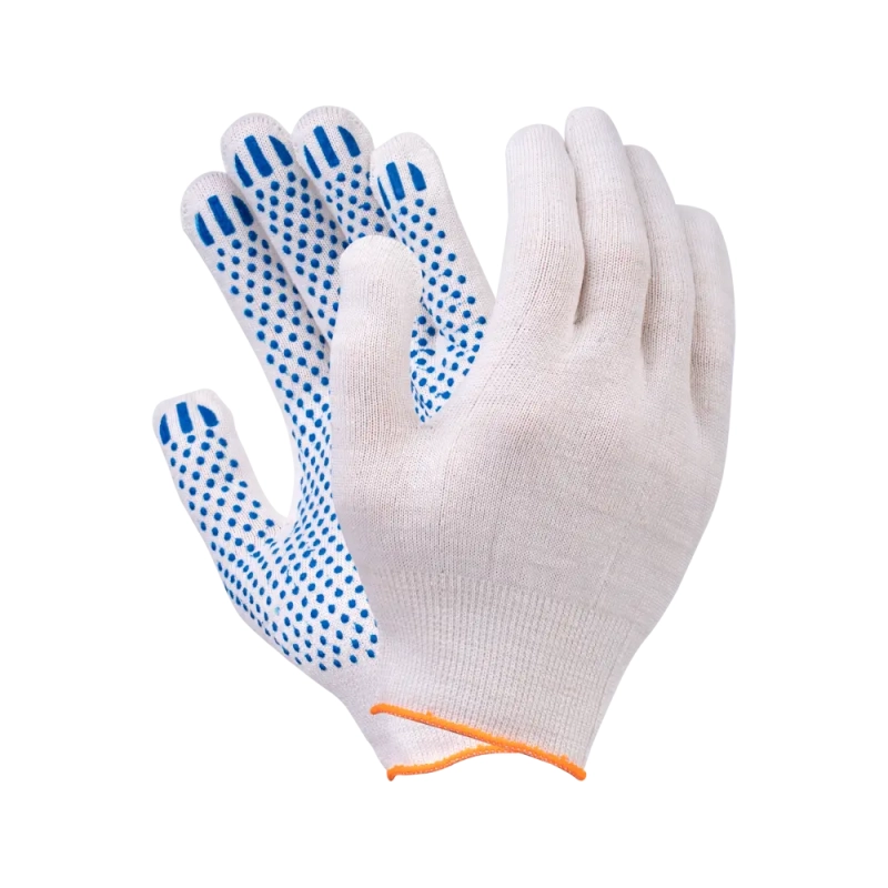 Перчатки х/б с ПВХ, 44гр, 13 класс, точка, белые Перчатки х/б с ПВХ, 44гр, 13 класс, точка, белые