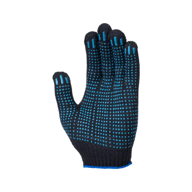 Перчатки х/б с ПВХ, 40гр, 10 класс, точка, черные Перчатки х/б с ПВХ, 40гр, 10 класс, точка, черные