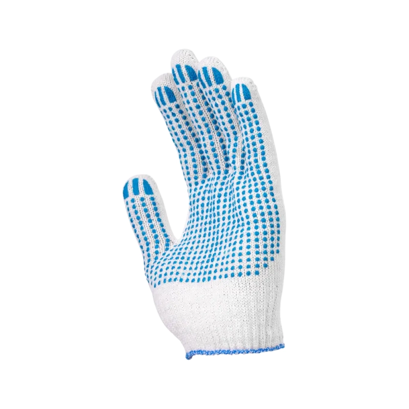 Перчатки х/б с ПВХ, 40гр, 10 класс, точка, белые Перчатки х/б с ПВХ, 40гр, 10 класс, точка, белые
