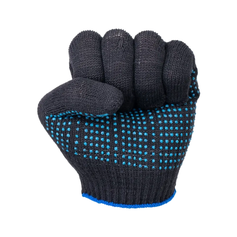 Перчатки х/б с ПВХ, 40гр, 10 класс, точка, черные Перчатки х/б с ПВХ, 40гр, 10 класс, точка, черные