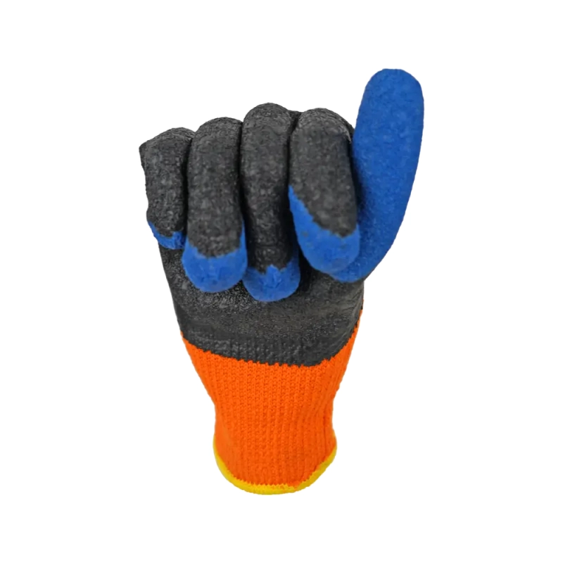 Перчатки трикот. с рифлёным латекс. покр. утепл. 0482 оранжевые
