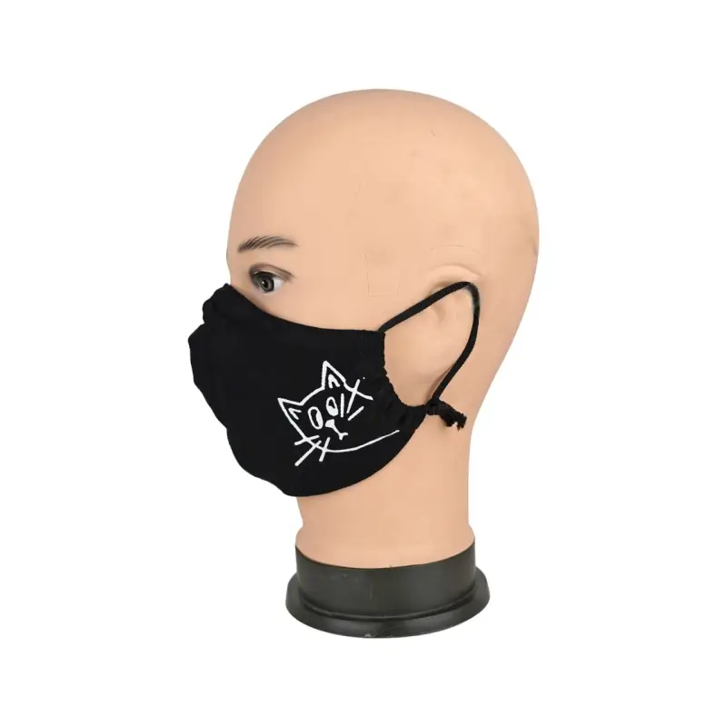 Маска многоразовая двухслойная лого котик (ткань,100% х/б) Маска многоразовая двухслойная лого котик (ткань,100% х/б)