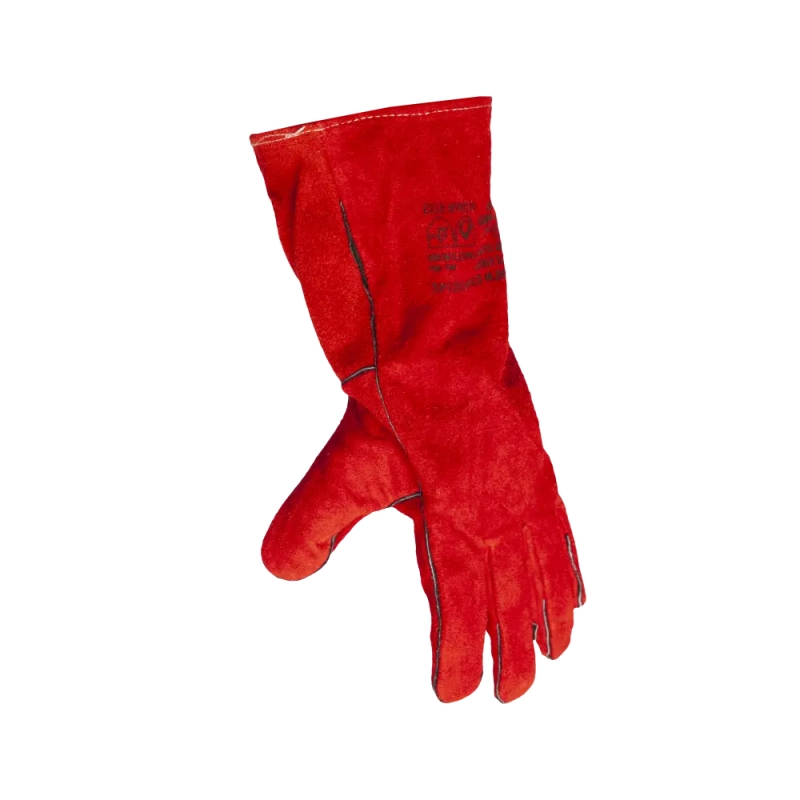 Краги спилковые сварщика пятипалые красные Трек-12, Fort 1007 Краги спилковые сварщика пятипалые красные Трек-12, Fort 1007