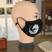 Маска многоразовая двухслойная лого дракон (ткань,100% х/б)