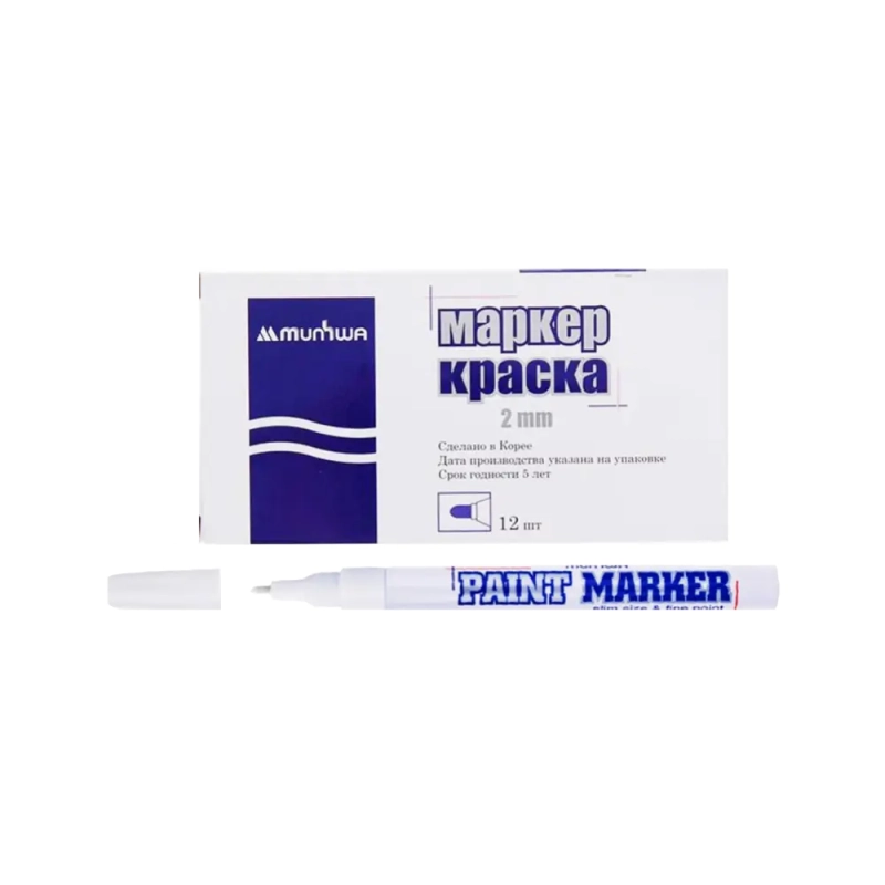 Маркер MunHwa Профи Slim лак. белый, 1-2 мм Маркер MunHwa Профи Slim лак. белый, 1-2 мм