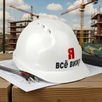 Каска защитная Я ВСЕ ВИЖУ с храповым механизмом