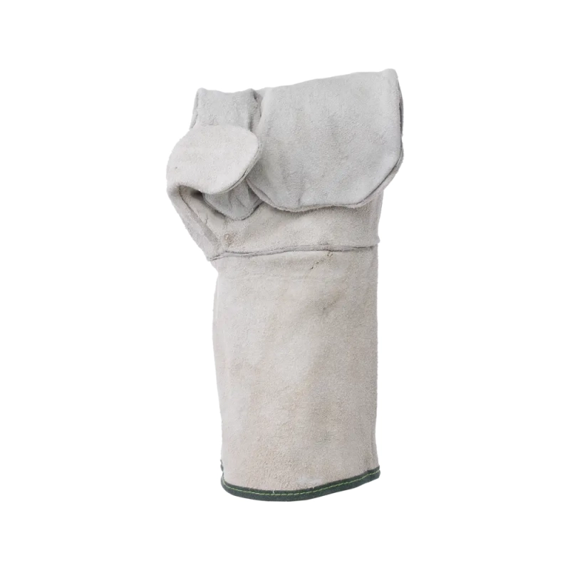 Краги спилковые сварщика трехпалые серые, арт. 6527