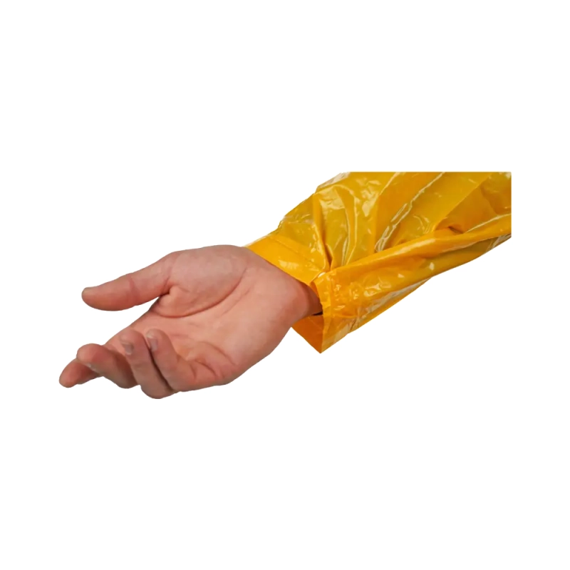 Плащ-дождевик №5 влагозащитный из ПВХ желтый, с капюшоном, для мужчин и женщин р.XXL